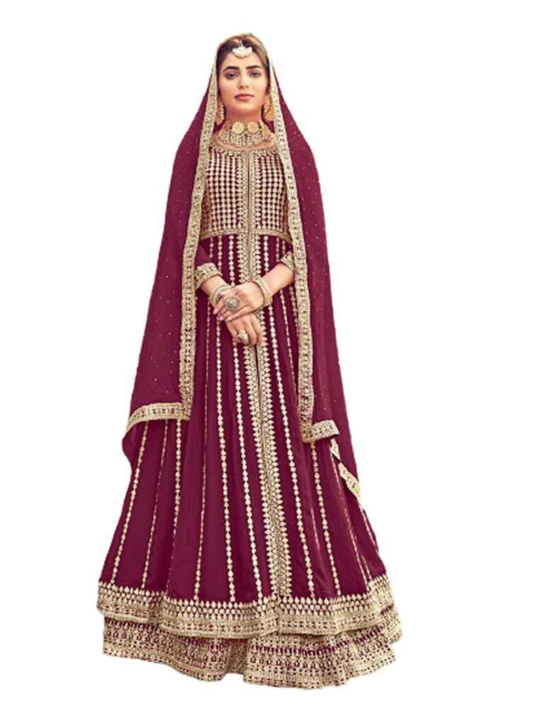 designer skirt style party wear suits Mroon