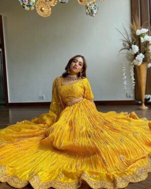 Beautiful Yellow Lehenga Choli For Haldi Function