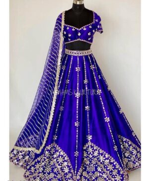 Royal blue Embroidered Lehenga Choli