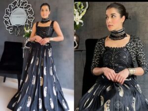 Black Colour Malay Silk Embroidery Work Lehengha Choli