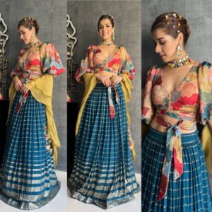 Designer Georgette Lehenga Choli with Embroidery & Sequins Work