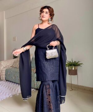 Georgette with Embroidery with Sequins Work Salwar Kameez