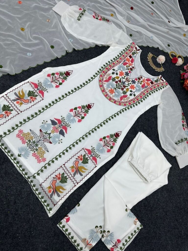 Georgette Embroidered Work Salwar Suit
