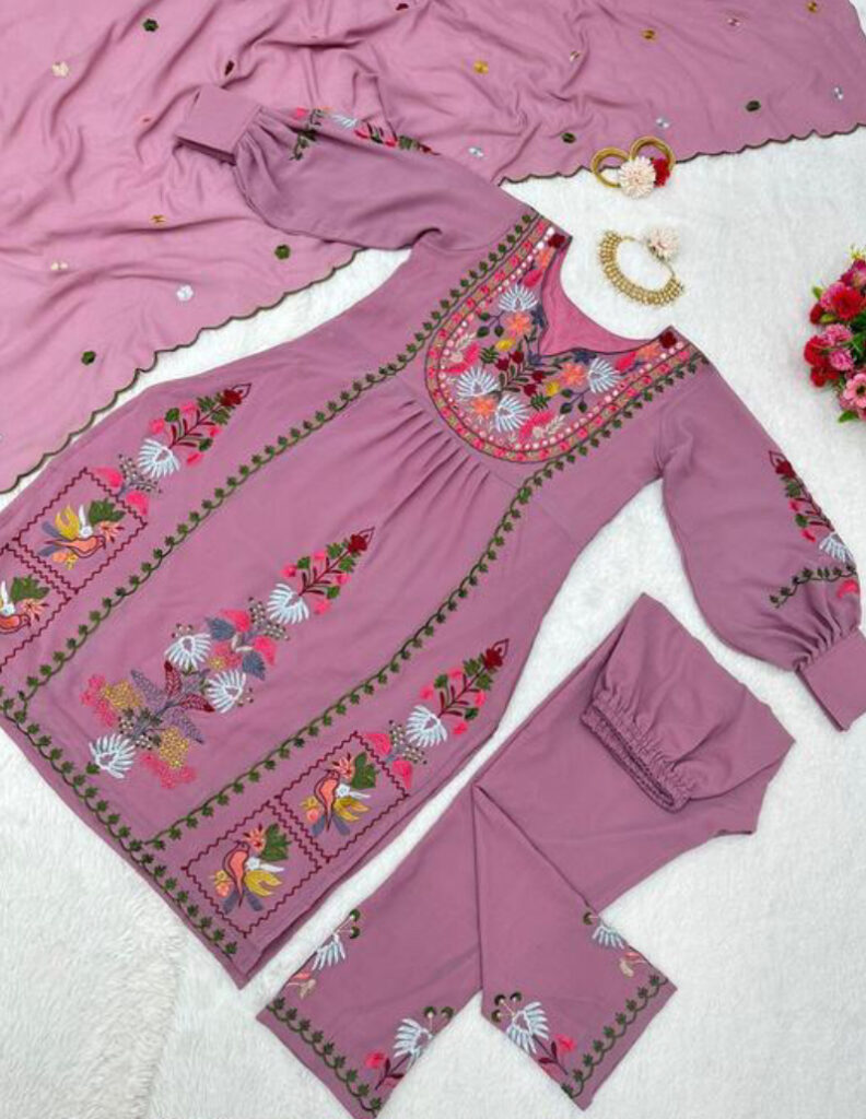 Georgette Embroidered Work Salwar Suit