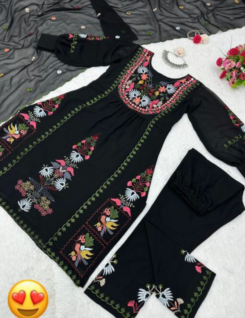 Georgette Embroidered Work Salwar Suit